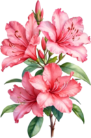 AI generated Watercolor Hibiscus flower. AI-Generated. png