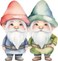 AI generated Cute gnome watercolor painting. Ai-generated. png