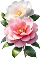 AI generated Watercolor Camellia flower. AI-Generated. png