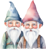 AI generated Cute gnome watercolor painting. Ai-generated. png