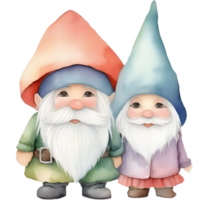 AI generated Cute gnome watercolor painting. Ai-generated. png