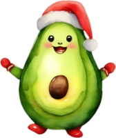 AI generated a cute avocado watercolor painting. Ai-generated. png