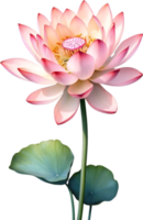 AI generated Watercolor Lotus flower. AI-Generated. png