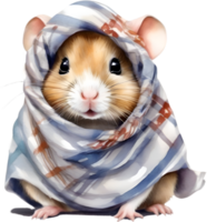 AI generated A cute Hamster in the keffiyeh. png