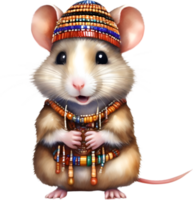 AI generated A cute Hamster in Maasai beadwork. png