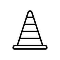 Traffic cone icon for construction safety vector