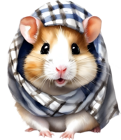 AI generated A cute Hamster in the keffiyeh. png