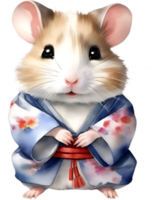 ai genererad en söt hamster i kimono. png