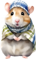 ai gerado uma fofa hamster dentro a keffiyeh. png