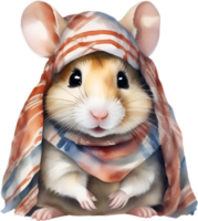 AI generated A cute Hamster in the keffiyeh. png