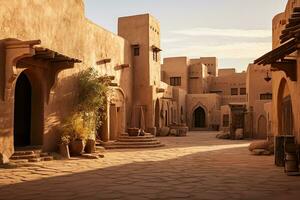 ai generado antiguo casa edificio exterior en arabia foto