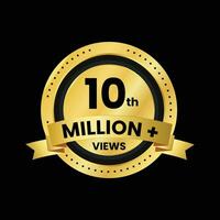 vector 10th million views best quality labels