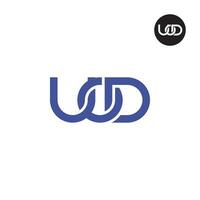 letra uod monograma logo diseño vector