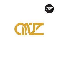 letra qnz monograma logo diseño vector