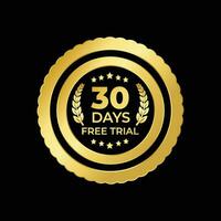 vector 30 dias gratis juicio etiquetas y modelo