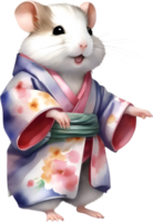 ai generado un linda hámster en kimono. png