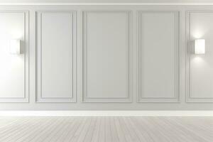 AI generated Empty room wall mockup luxury interior design photo