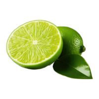 AI generated ripe lime fruit isolated background png