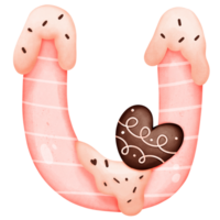 aardbei en chocola alfabet u png