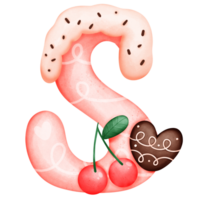 Erdbeere und Schokolade Alphabet s png