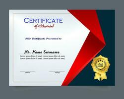 Certificate of achievement template set with gold badge and border, Appreciation and Achievement Certificate Template Design. Elegant diploma certificate template vector