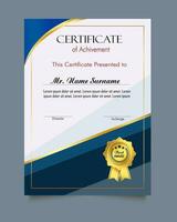 Certificate of achievement template set with gold badge and border, Appreciation and Achievement Certificate Template Design. Elegant diploma certificate template vector