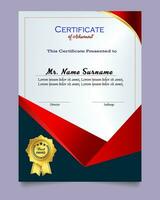 Certificate of achievement template set with gold badge and border, Appreciation and Achievement Certificate Template Design. Elegant diploma certificate template vector