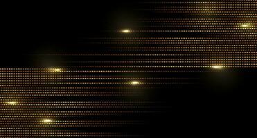 Golden dotted lines with glowing lights abstract tech background vector