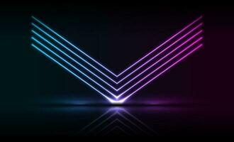 Blue ultraviolet neon laser arrows technology background vector