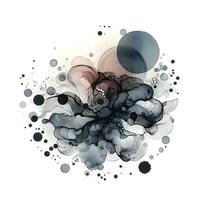 AI generated Abstract ink spots on white background ink on white background photo