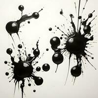 AI generated Abstract ink spots on white background ink on white background photo