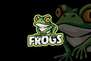 frog mascot logo design with amphibian animal wild frog for esports gaming team vector