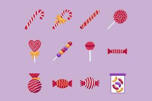 set of candy vector illustration for christmas design element