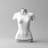 AI generated blank white t-shirt mockup design, AI generated. photo