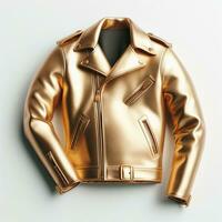 AI generated gold leather jacket mockup created by AI photo