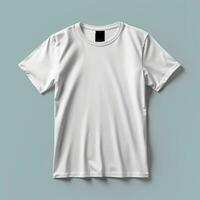 AI generated blank white t-shirt mockup design, AI generated. photo