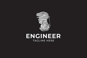 fingerprint of engineer identity modern logo vector design