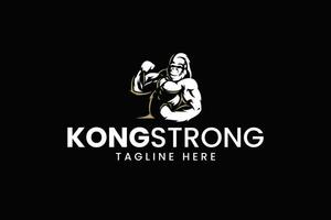 gorilla strong with masculine pose character modern logo design vector