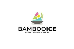 ice cream bamboo logo design for food and beverage business vector