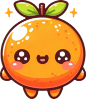 ai généré kawaii des fruits dessin animé clipart illustrations. cette polyvalent conception est idéal pour impressions, T-shirt, tasse, affiche, et beaucoup autre Tâches. png