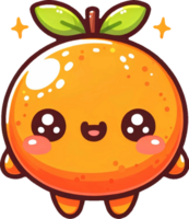 ai generado kawaii frutas dibujos animados clipart ilustraciones. esta versátil diseño es ideal para huellas dactilares, camiseta, taza, póster, y muchos otro tareas. png