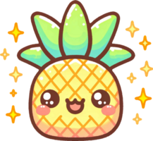 ai généré kawaii des fruits dessin animé clipart illustrations. cette polyvalent conception est idéal pour impressions, T-shirt, tasse, affiche, et beaucoup autre Tâches. png