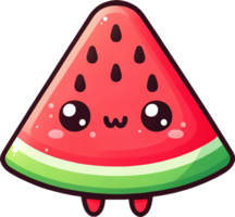 ai généré kawaii des fruits dessin animé clipart illustrations. cette polyvalent conception est idéal pour impressions, T-shirt, tasse, affiche, et beaucoup autre Tâches. png