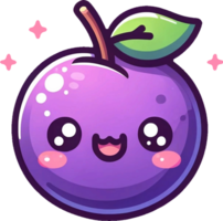 ai generado kawaii frutas dibujos animados clipart ilustraciones. esta versátil diseño es ideal para huellas dactilares, camiseta, taza, póster, y muchos otro tareas. png