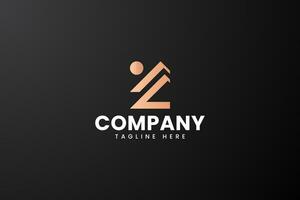 Z letter with home and sun shape logo design for mortgage property and construction company vector