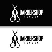 Scissors logo design vintage old simple barber cutting tool black silhouette illustration vector