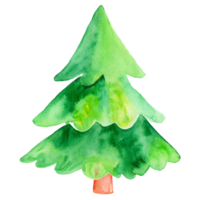 ai genererad vattenfärg grön jul träd klämma konst på transparent bakgrund. png