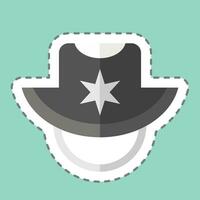Sticker line cut Sunhat. related to Hat symbol. simple design editable. simple illustration vector