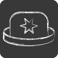 Icon Bowler. related to Hat symbol. chalk Style. simple design editable. simple illustration vector