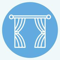 Icon Italian. related to Curtains symbol. blue eyes style. simple design editable. simple illustration vector